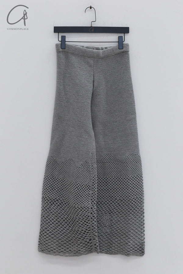 ISA BOULDER hollow elastic flared pants IB-WPN102-HUI gray